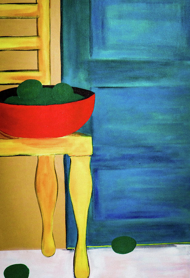 Blue Door and Avocados Painting by Ted Clifton