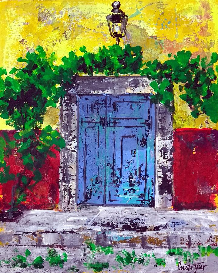 Blue Door In San Miguel De Allende Mexico Painting