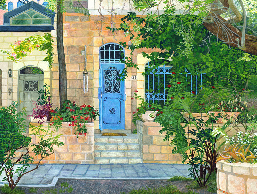 Melvyn Painting - Blue Door Jerusalem by Melvyn Kahan