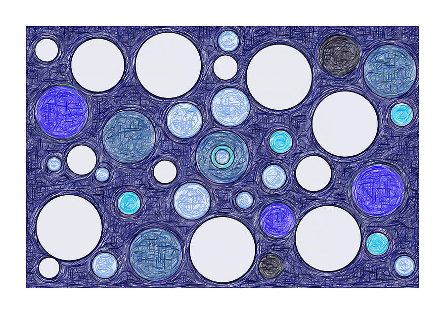 Blue Dots Abstract Art No 13 By Ahmer Asar Digital Art