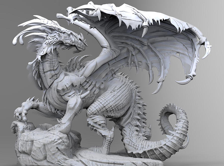 Blue Dragon Sculpture Sculpture by Kelly Johnson | Pixels