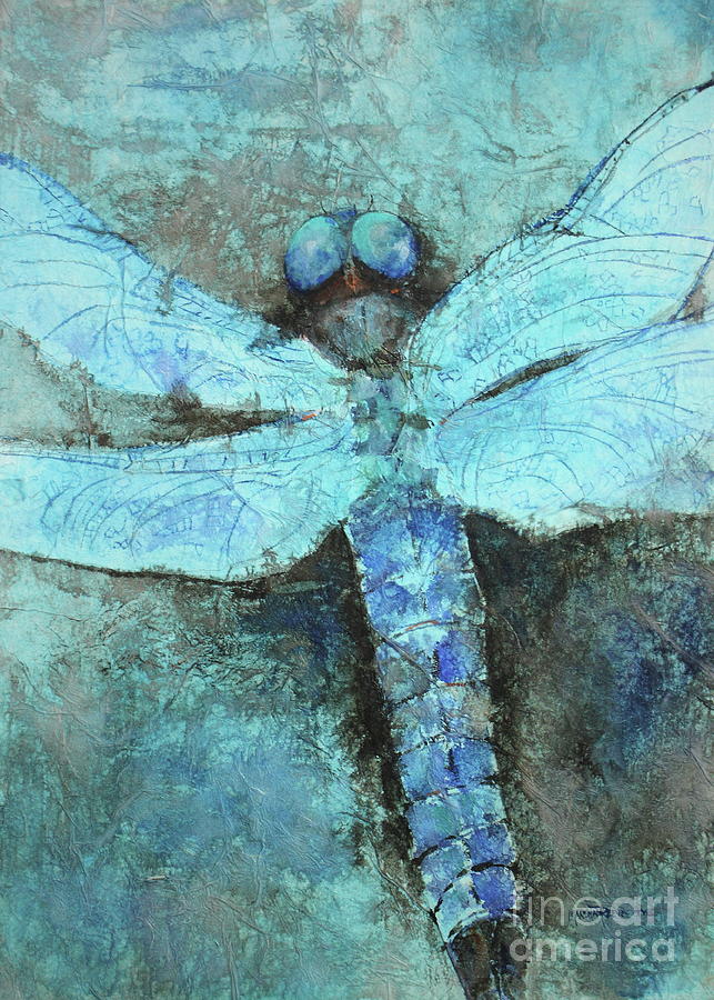 Impressionism Painting - Blue Dragonfly by Marsha Reeves
