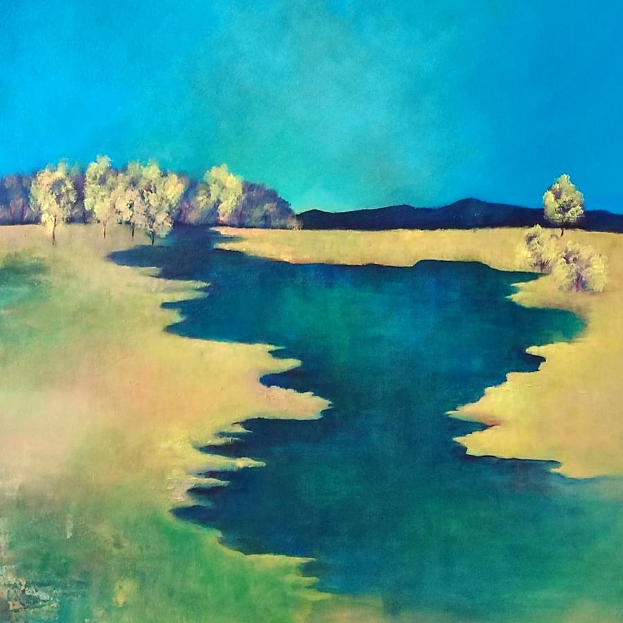 Nature Painting - Blue dreamscape by Manjula Prabhakaran Dubey