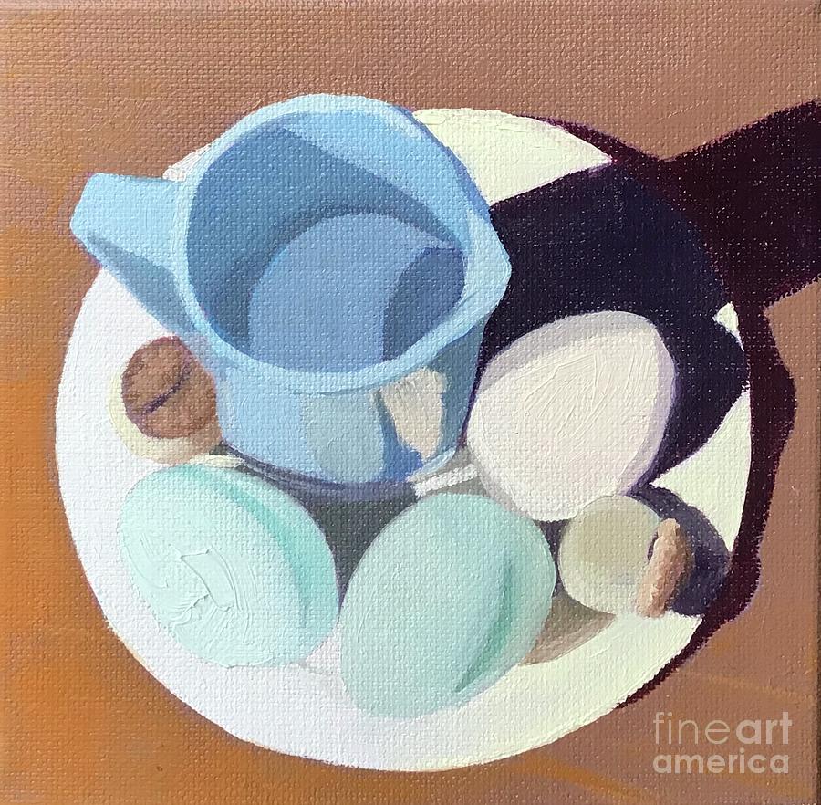 Blue Eggs Painting by Anne Marie Brown