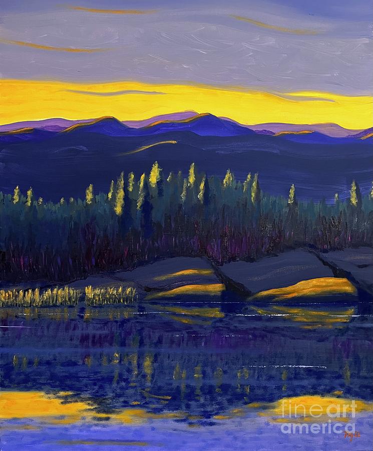 Blue Evening Painting by Torleiv Agdestein Fine Art America