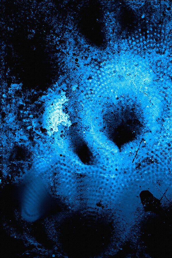 Blue Extragalactic Nebula Abstract Art Mixed Media by Shelli Fitzpatrick