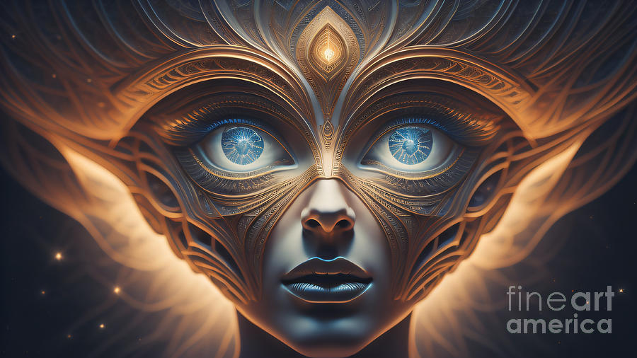 Blue Eye Alien Digital Art by Timothy OLeary