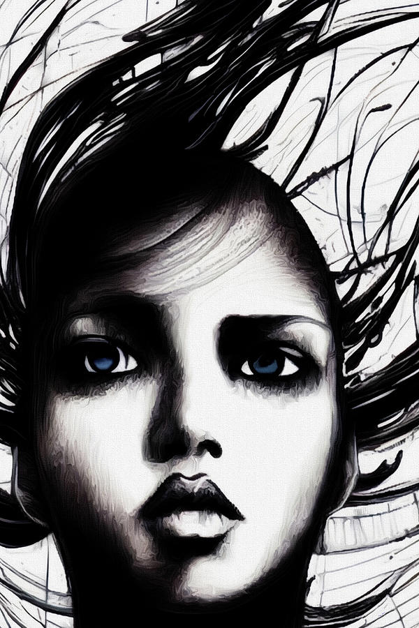 Blue-Eyed Girl Digital Art by Michelle Hoffmann