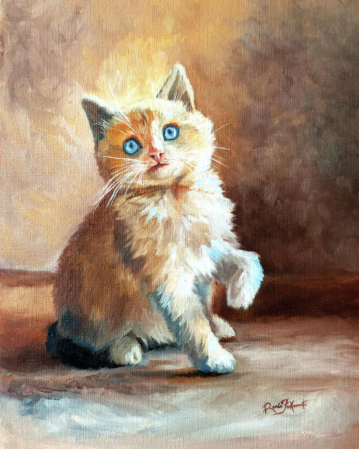 Blue Eyed Kitten Painting by Renee Forth-Fukumoto