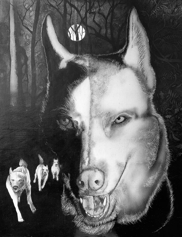 Blue-eyed Wolf Drawing by Benjamin Ragland Blue-eyed Wolf Drawing by Benjamin Ragland