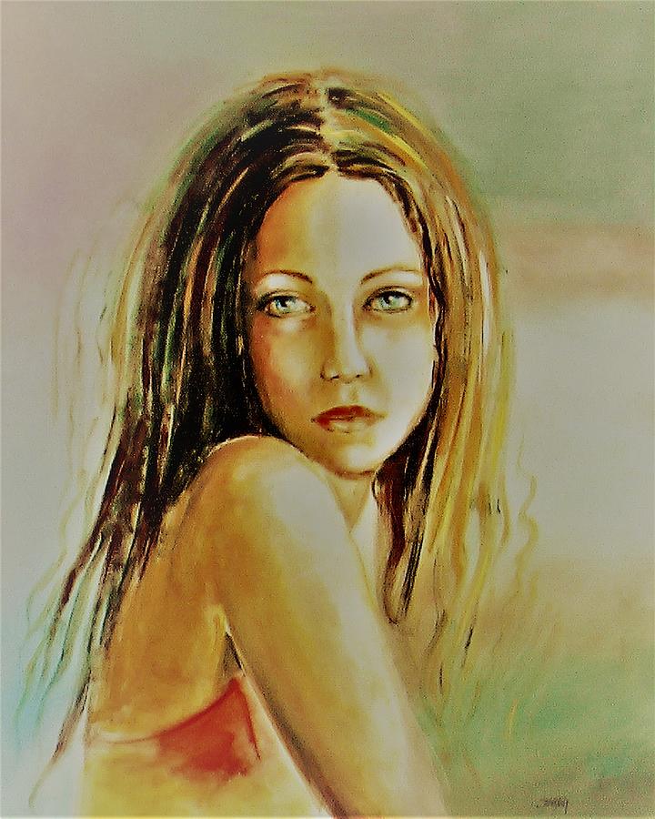 Blue Eyes 2 #1 Painting by Sylvia Kula
