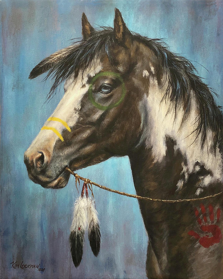 Horse Painting - Blue Eyes by Kim Lockman