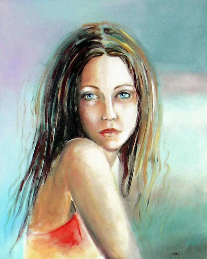 Blue Eyes #1 Painting by Sylvia Kula
