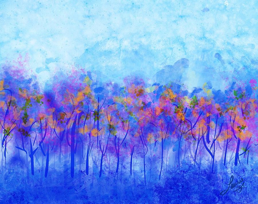 Blue Fall Digital Art by Laurie Trumpet Williams
