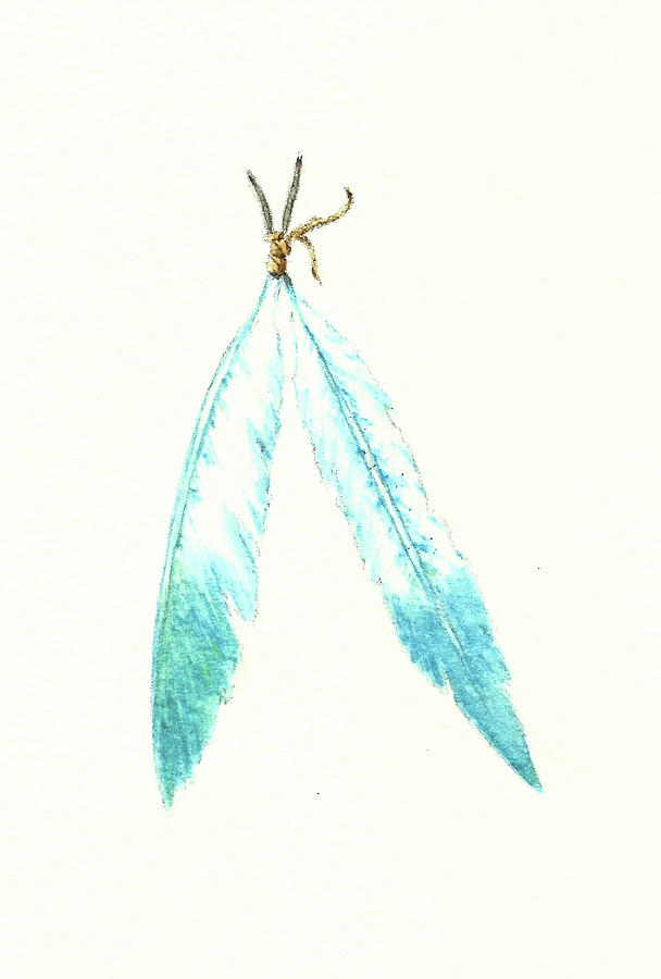Blue Feathers Painting