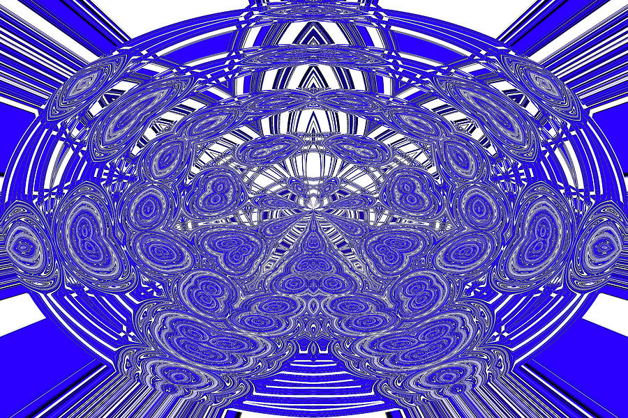Blue Fern Abstract 2384#5 Digital Art by Tom Janca