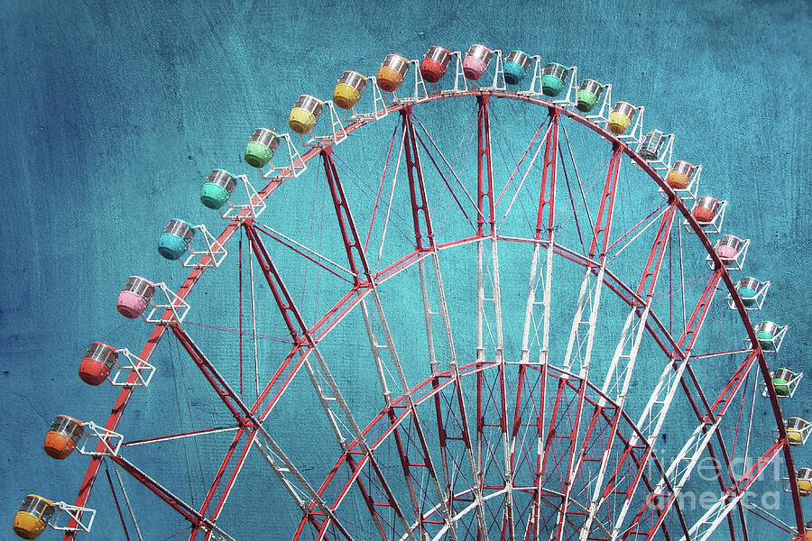 Blue Ferris Wheel Photograph by Delphimages Photo Creations