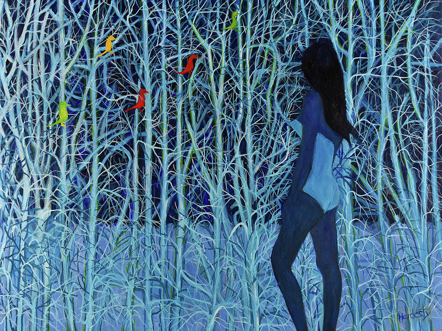 Blue Figure Painting by David Hardesty