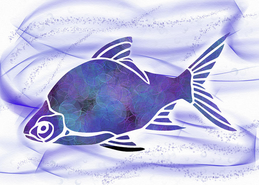 Blue Fish Digital Art by Irene Moriarty