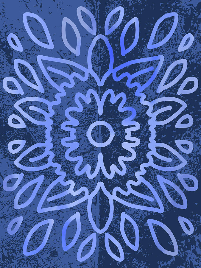 Blue Floral Digital Art by Nancy Merkle