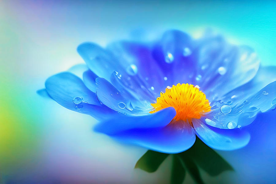 Nature Digital Art - Blue Flower by Manjik Pictures