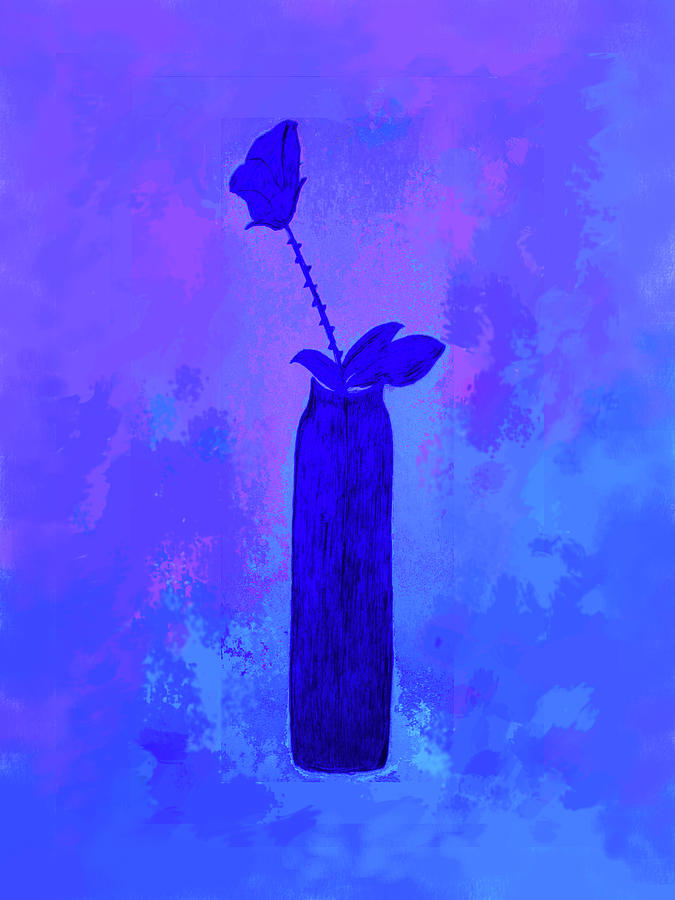 Blue Flower Mixed Media by One Heart Abbey