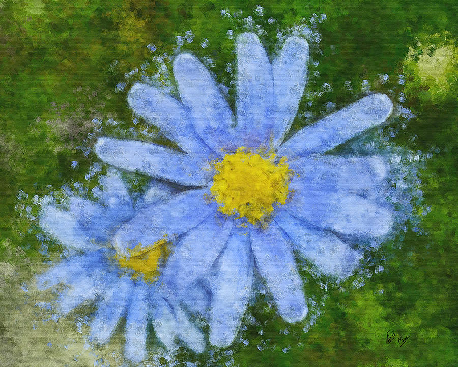 Blue Flower Painting by William Mace
