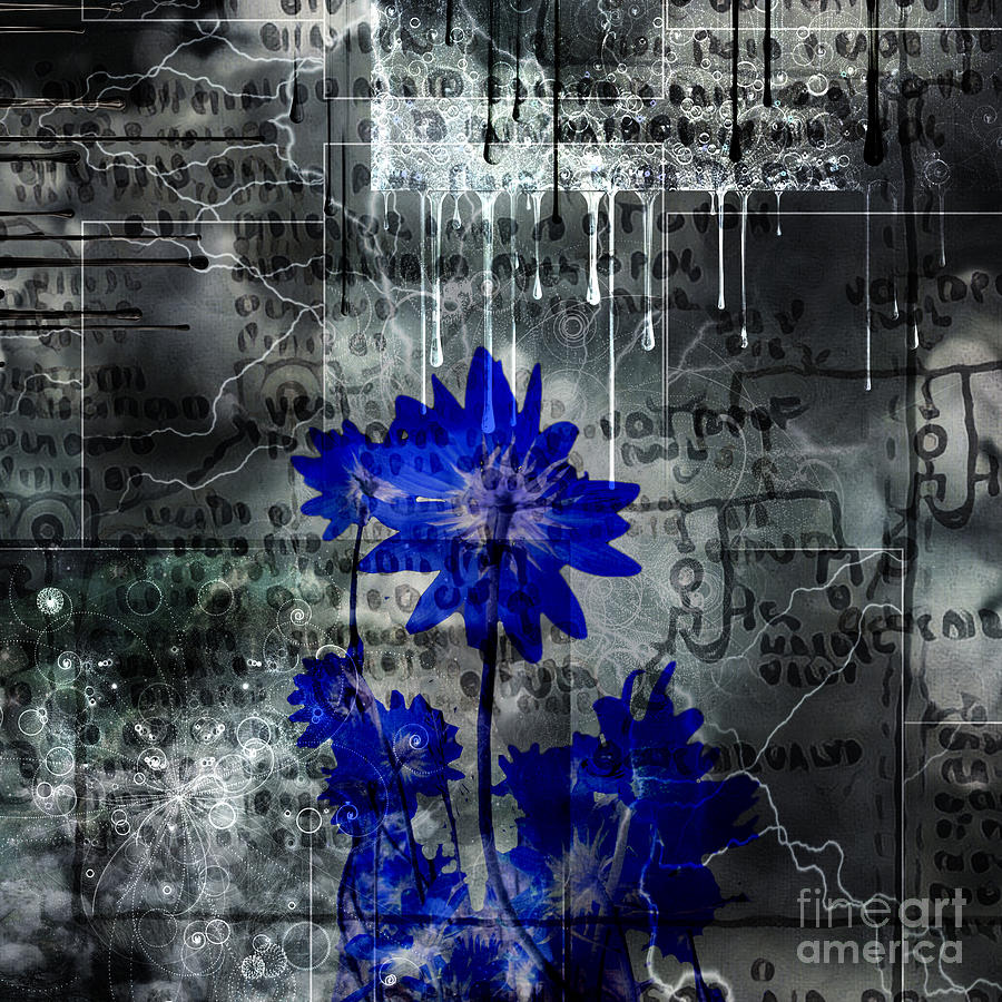 Blue flowers Digital Art by Bruce Rolff