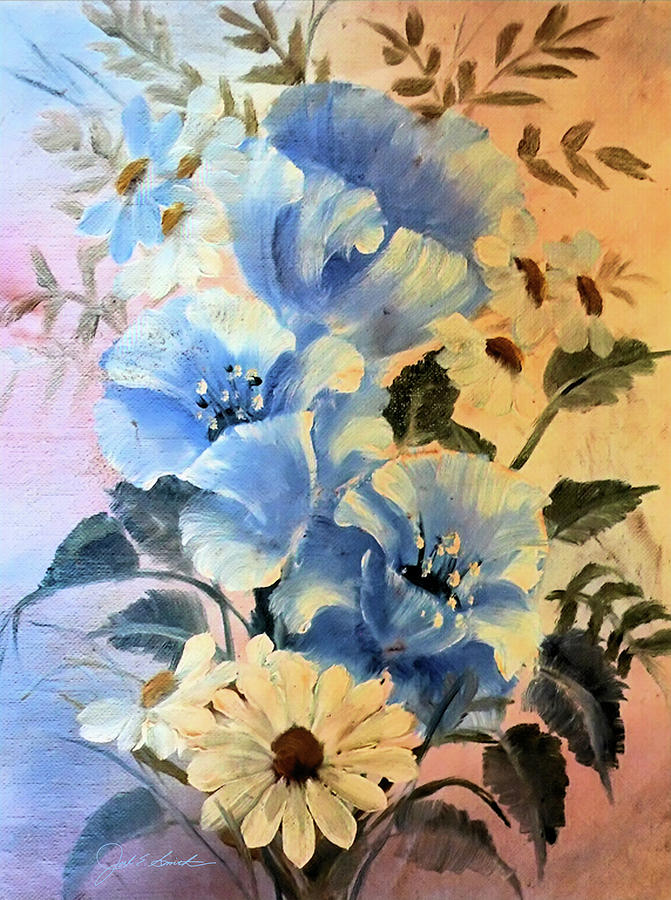 Blue Flowers Painting by Joel Smith