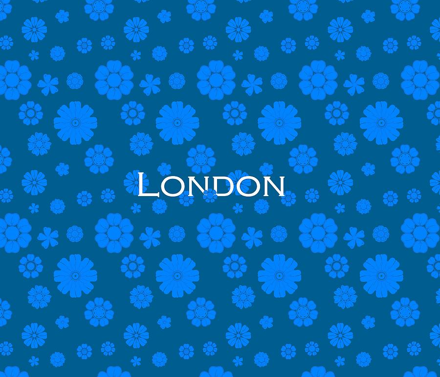 Blue Flowers Of London Blue Digital Art