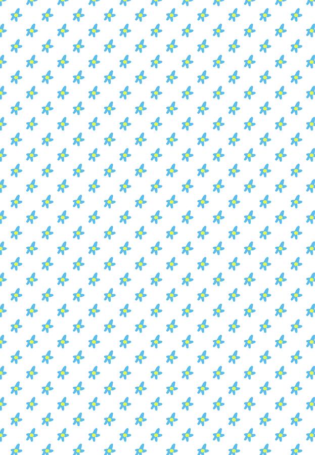 Blue Flowers Pattern Drawing by Ashley Rice
