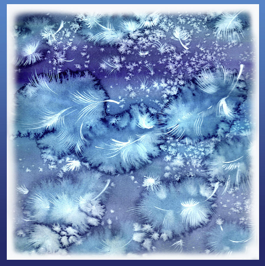 Animal Painting - Blue Fluff by Tatyana Ponomareva
