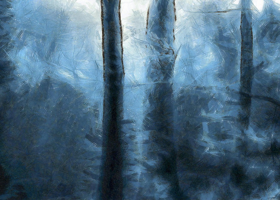 Blue forest Digital Art by Bruce Rolff
