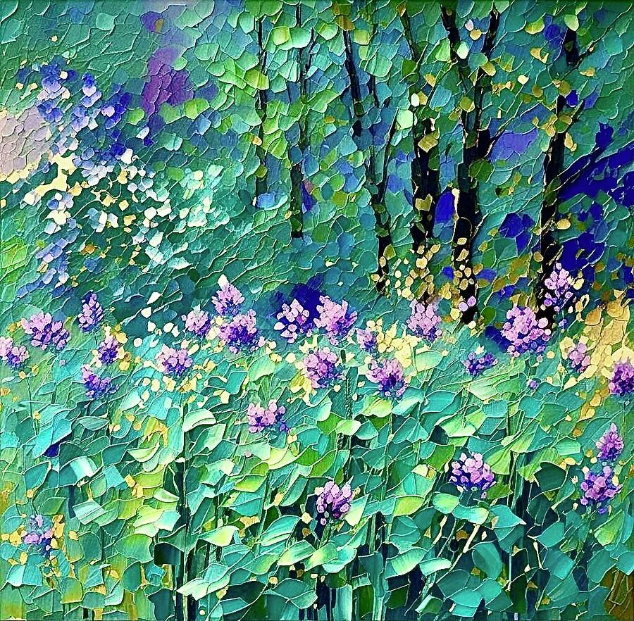 Flower Digital Art - Blue Forest Edge by Nataile Thompson