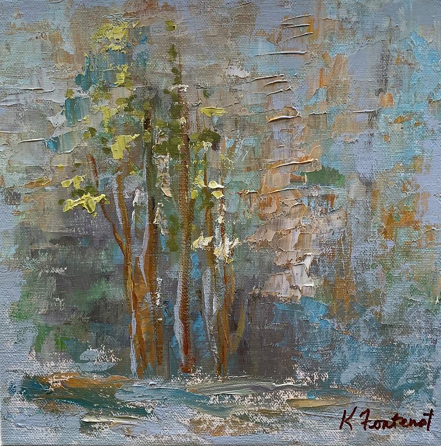Landscape Painting - Blue Forest by Karen Fontenot