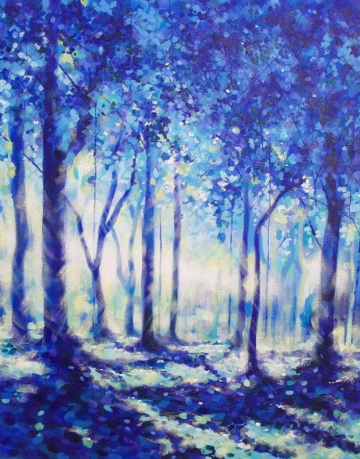 Blue Forest Painting by Lauren Dane - Fine Art America