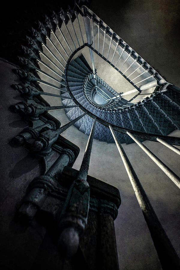 Blue forgotten staircase Photograph by Jaroslaw Blaminsky