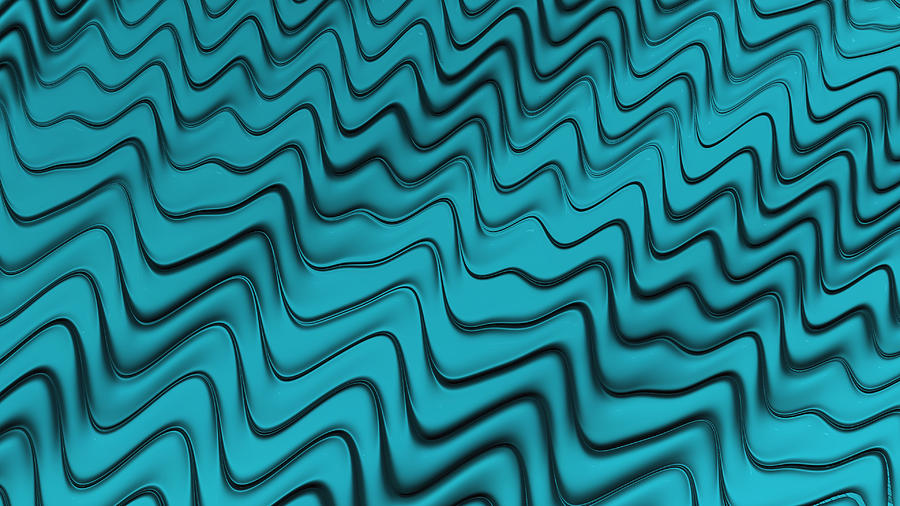 Blue Fractal Ocean Waves Abstract  Digital Art by Shelli Fitzpatrick