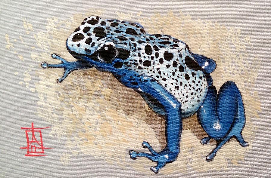 Blue Froggy Painting by Alina Oseeva
