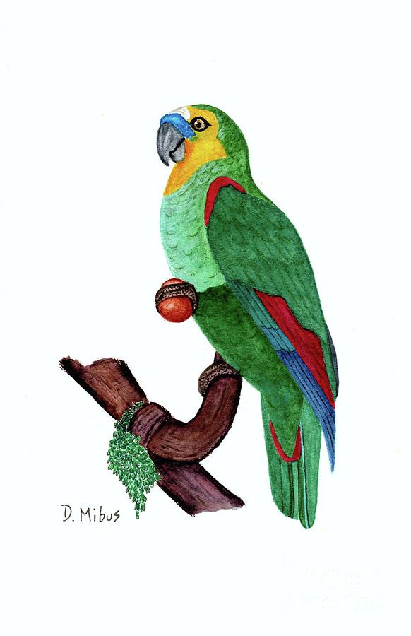Blue Fronted Parrot Day 5 Challenge Painting by Donna Mibus