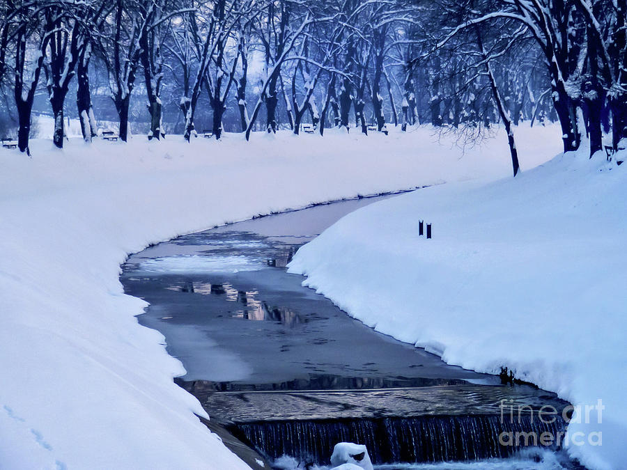 Blue Frozen River Photograph by Nina Ficur Feenan