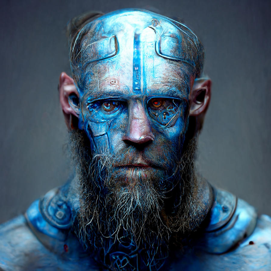 Blue Man Face Paint Designs