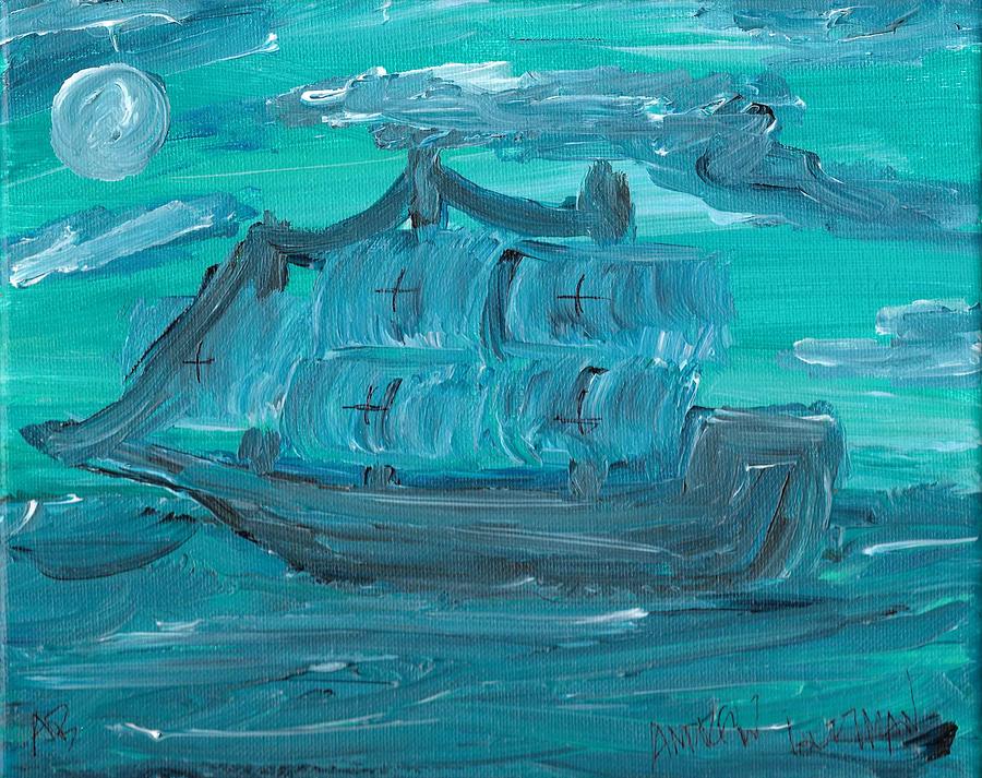 Blue Galleon Painting