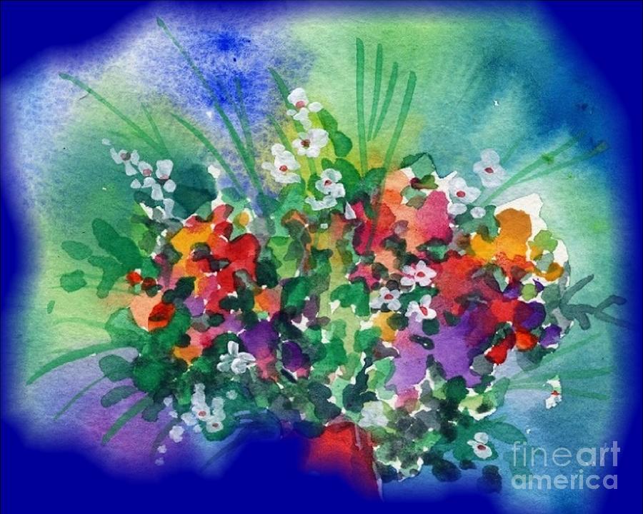 Blue Garden Painting by Follow Themoonart Blue Garden Painting by Follow Themoonart