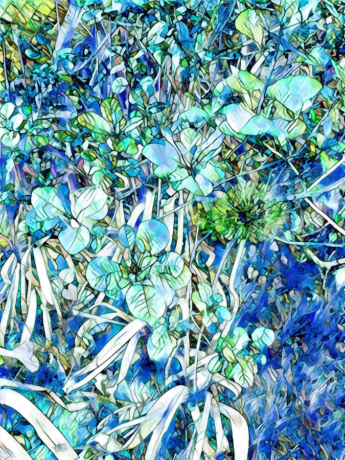 Blue Garden Mosaic Mixed Media by Eileen Backman