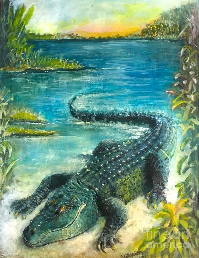 Big blue Gator Canvas Print