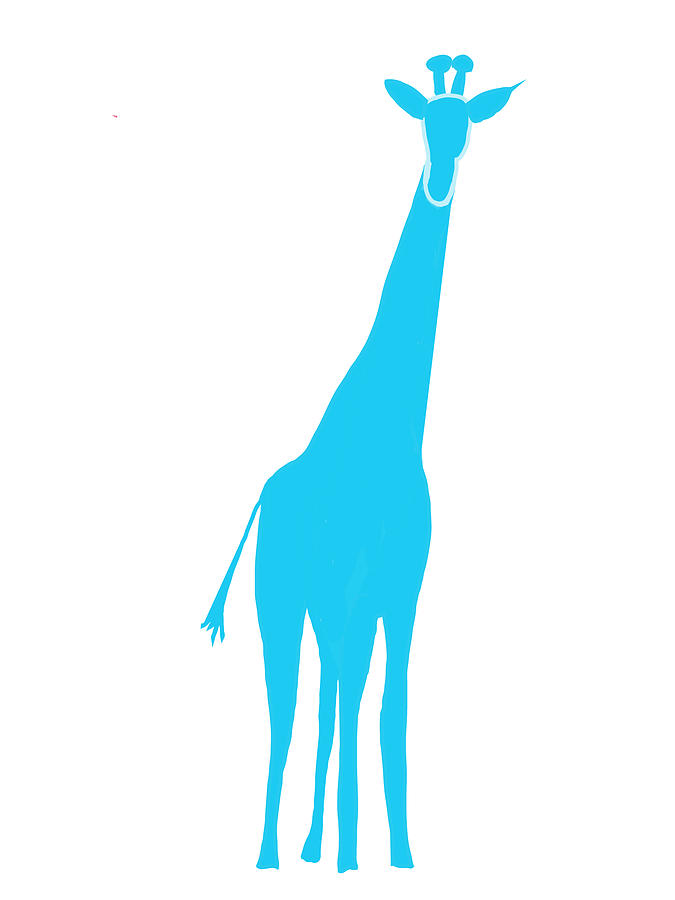 Blue Giraffe Digital Art by Ashley Rice