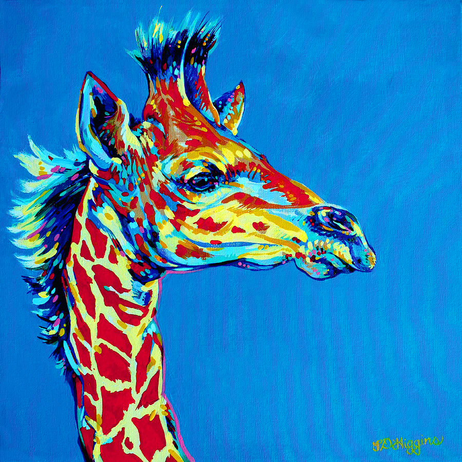 Blue girrafe Painting by Derrick Higgins - Fine Art America