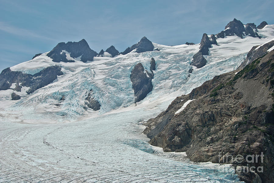 Blue Glacier on Mount Olympus in Olympic National Park #1 Photograph by Nancy Gleason