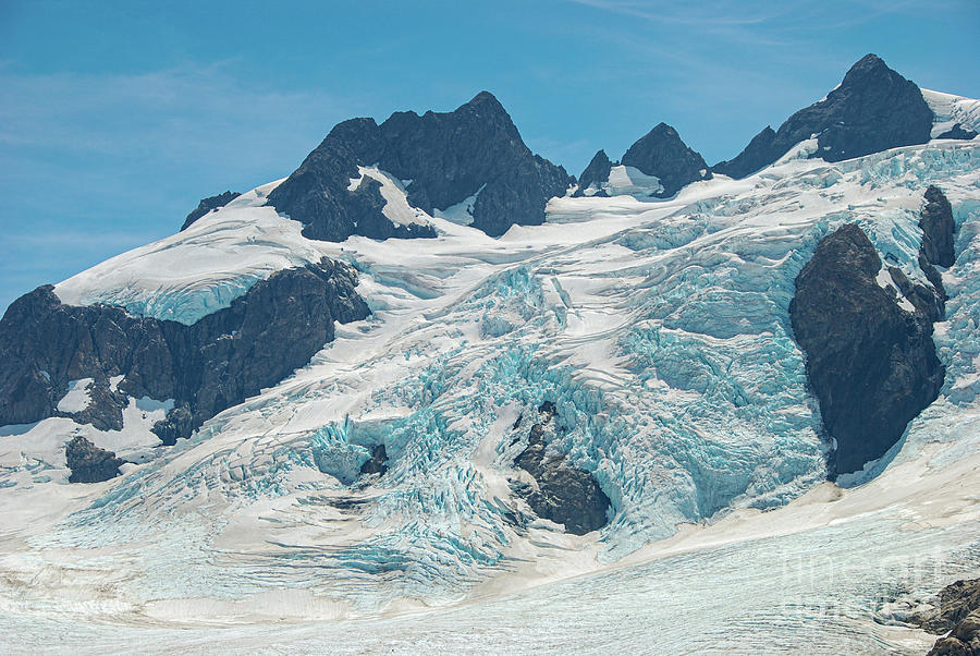 Blue Glacier on Mount Olympus in Olympic National Park #3 Photograph by Nancy Gleason